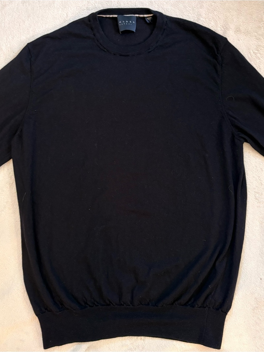 Calder Carmel Merino Lightweight Crewneck Sweater - Navy Sz L